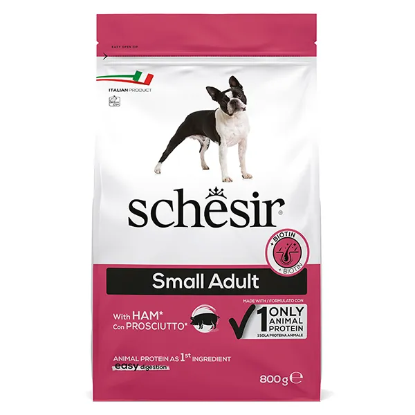 Schesir Dog Small Adult Ham ШЕЗІР ДОРОСЛИЙ МАЛИХ ШИНКА сухий монопротеїновий суперпреміум корм для собак малих порід — фото 1