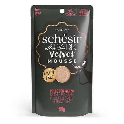 Консервы для кошек мусс, Schesir After Dark Chicken With Beef