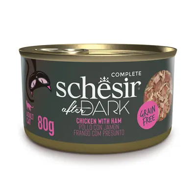 Консервы для кошек в бульоне, Schesir After Dark Chicken With Ham