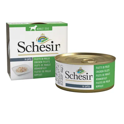 Консервы для собак в желе, банка 150 г, Schesir Chicken Fillets