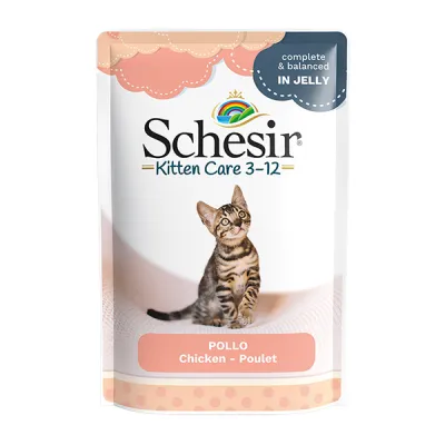 Консервы для котят Schesir Kitten Care Chicken, паштет в желе, пауч 85г