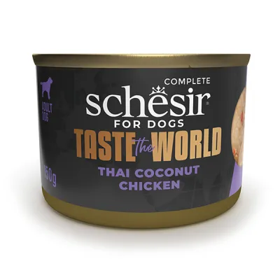 Консервы для собак Schesir Taste the World Chicken Thai Coconut, в бульоне, банка 150г