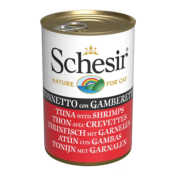 Влажный корм для кошек тунец с креветками, желе, Schesir Tuna with Shrimps — фото 1
