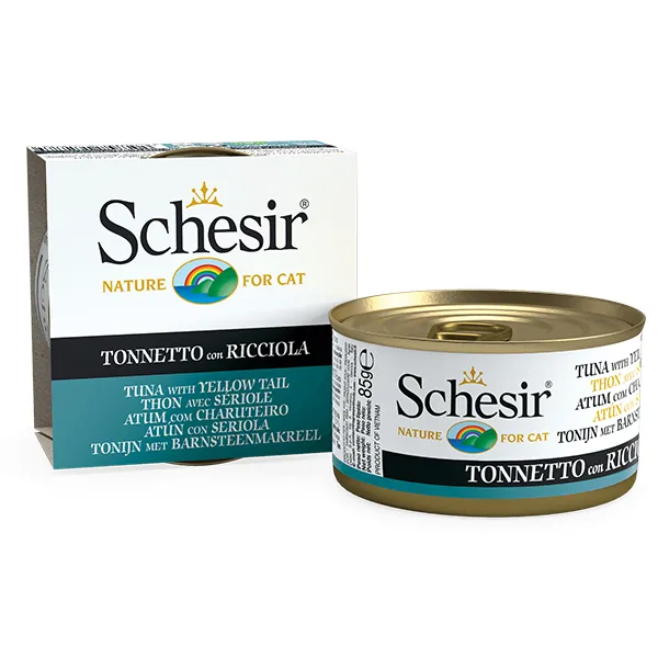 Schesir Tuna with Yellow Tail тунец с желтохвостом в желе, консервы для кошек, Schesir — фото 1