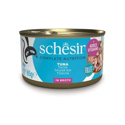Schesir Tuna тунец в бульоне, влажный корм для кошек, Schesir