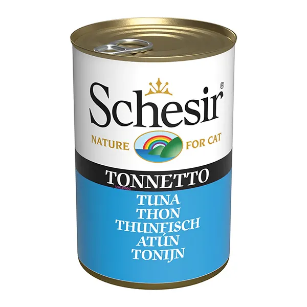 Schesir Tuna ШЕЗІР ТУНЕЦЬ в желе натуральні консерви для котів, вологий корм, банка 140г — фото 1