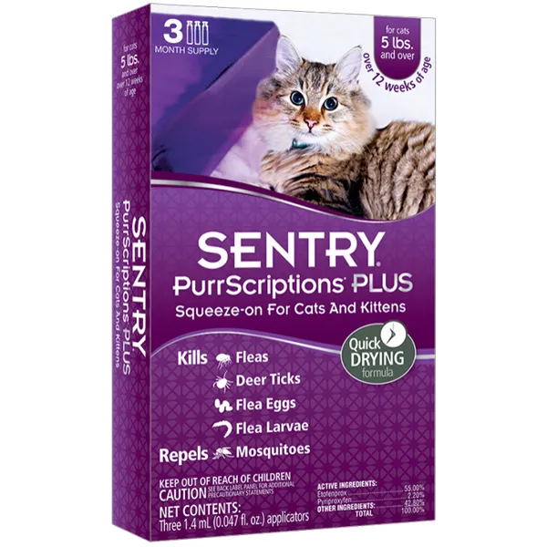 Sentry PurrScriptions Plus капли от блох и клещей для кошек SENTRY — фото 1