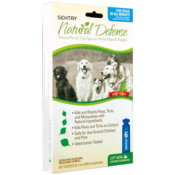 Sentry Natural Defense СЕНТРІ НАТУРАЛЬНИЙ ЗАХИСТ краплі від бліх і кліщів для собак і цуценят усіх порід — фото 1