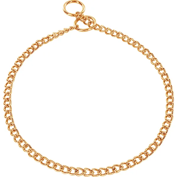 Sprenger Collar Round Link ошейник для собак, круглое звено 2мм, позолоченная сталь — фото 1