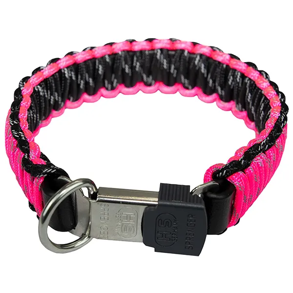 Ошейник для собак Sprenger Paracord, розовый, светоотражающий — фото 1