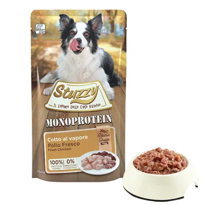Stuzzy Monoprotein Chicken беззерновой полнорационный монопротеиновый вологий корм для собак, пауч 150г