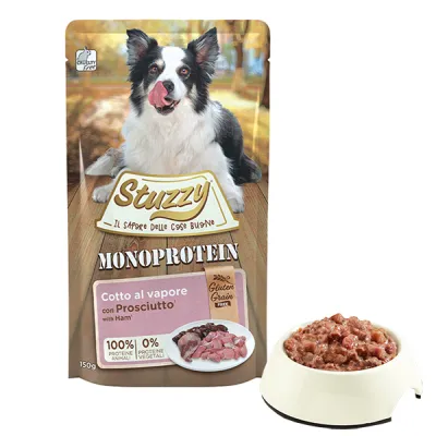 Stuzzy Monoprotein Ham беззерновой полнорационный монопротеиновый вологий корм для собак, пауч 150г