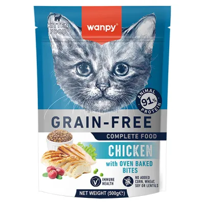 Сухой беззерновой корм для котят Wanpy Kitten Grain Free Chicken