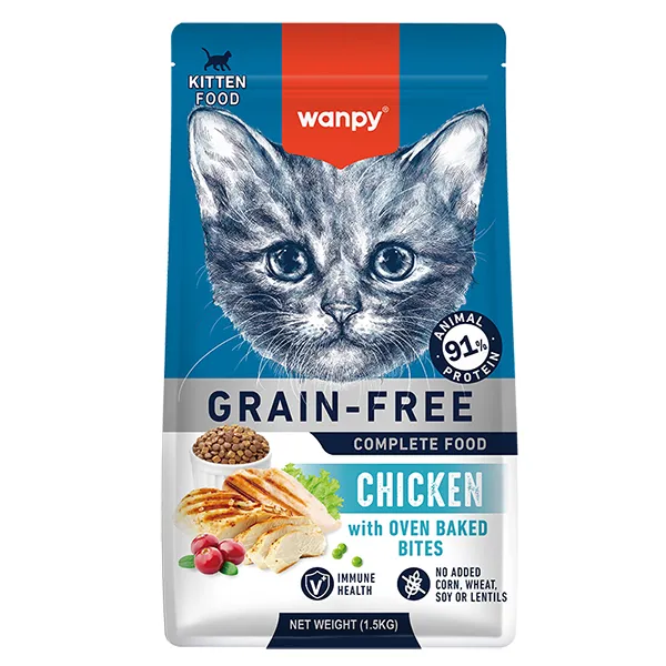 Сухой беззерновой корм для котят Wanpy Kitten Grain Free Chicken — фото 1