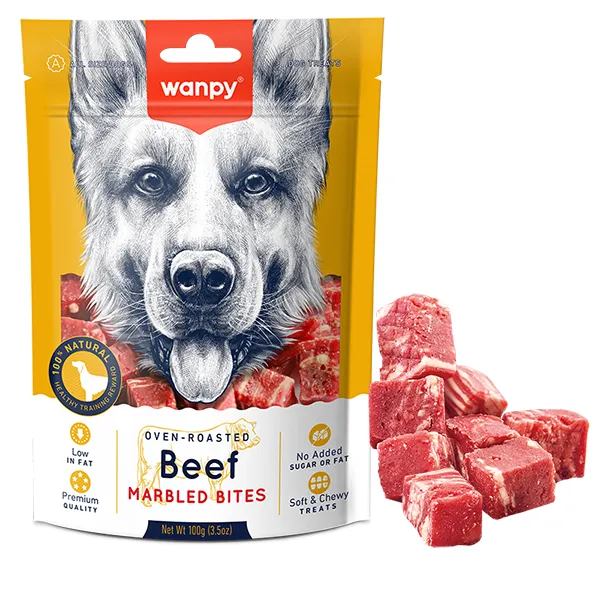 Wanpy Beef Marbled Bites ВАНПИ МРАМОРНАЯ ГОВЯДИНА кусочки лакомство для собак — фото 1
