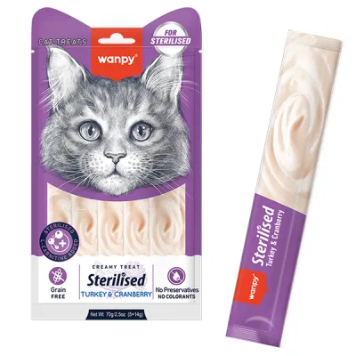 Рідкі ласощі для котів Wanpy Sterilized Turkey&Cranberry
