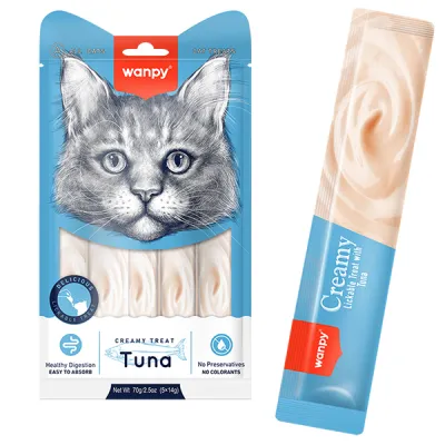 Ласощі для котов жидкие Тунец Wanpy Creamy Lickable Treats
