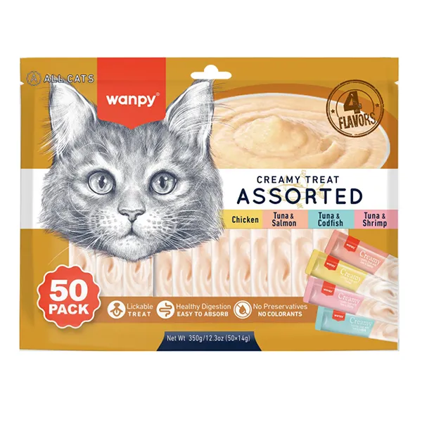 Ласощі для котов жидкие микс Wanpy Creamy Treat Assorted — фото 1