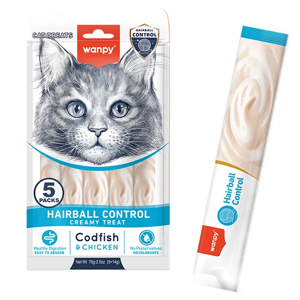 Функциональные жидкие лакомства для кошек Wanpy Hairball Control — фото 1