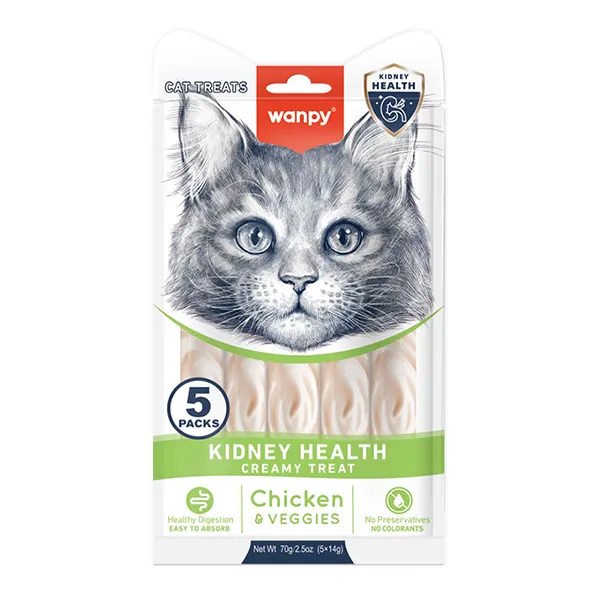 Wanpy Functional Creamy Lickable Treat Kidney Health функциональные жидкие лакомства для кошек с почечной недостаточностью Wanpy Kidney Health — фото 1