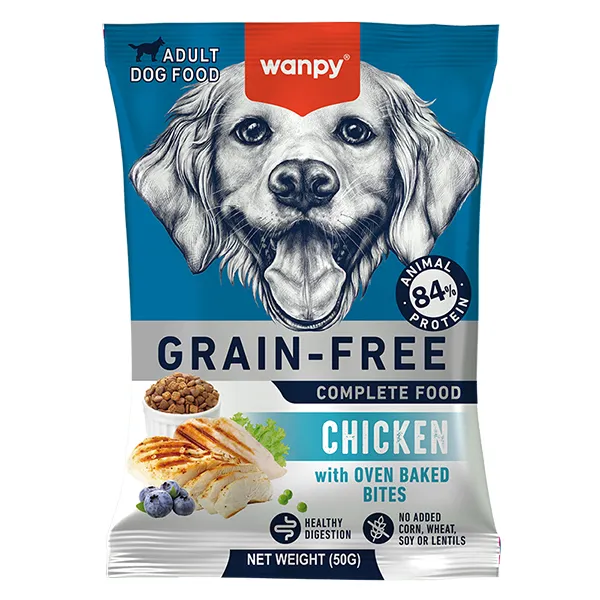 Wanpy сухой беззерновой корм для собак, курица, Adult Dog Grain Free Chicken, 50г — фото 1