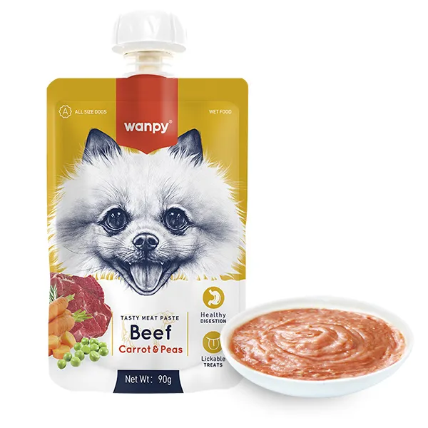 Wanpy Beef Carrot & Pea ВАНПІ КРЕМ-ПЮРЕ ЯЛОВИЧИНА З МОРКВОЮ рідкий корм для собак — фото 1