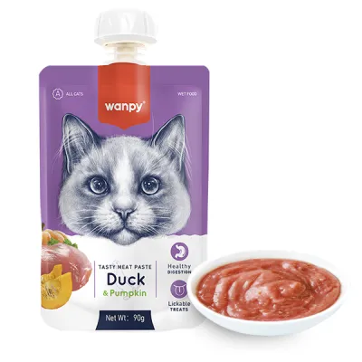 Влажный корм для кошек Wanpy Duck & Pumkin, крем-пюре