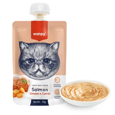 Корм для котов жидкий Wanpy Salmon Chicken & Carrot