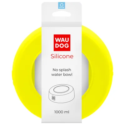 Миска-непроливайка WAUDOG Silicone 1 л, жёлтый