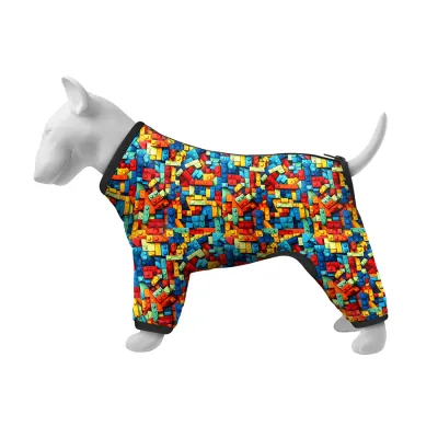 Ветровка для собак WAUDOG Clothes, рисунок "Блоки"