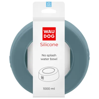 Миска-непроливайка WAUDOG Silicone 1 л, серый