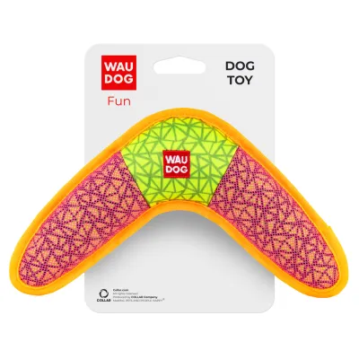 Игрушка для собак WAUDOG Fun, "Бумеранг", Ш 24 см, Д розовый