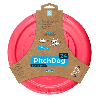 Игровая тарелка для апортировки PitchDog, розовая