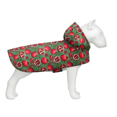 Дождевик-накидка с капюшоном для собак WAUDOG Clothes, «Гранаты»
