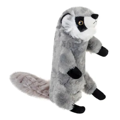 Игрушка для собак шкурка енота с бутылкой-пищалкой GiGwi Catch&fetch, искусственный мех, пластик, 51 см