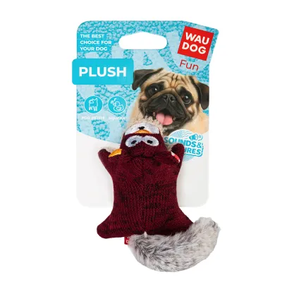 Игрушка для собак WAUDOG Fun Plush Белка, трикотаж, Ш 4 см, Д 9 см