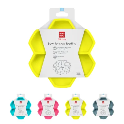 Миска для повільного харчування WAUDOG Silicone, жовтий
