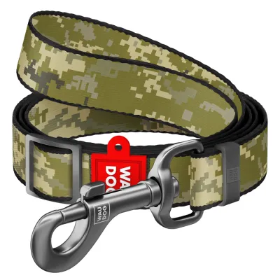Поводок WAUDOG Nylon нейлоновый регулируемый, рисунок Мілітарі