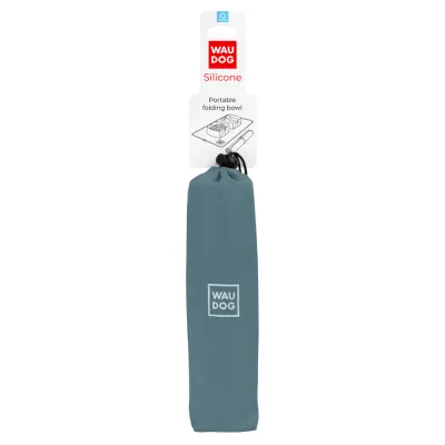 Миска складная WAUDOG Silicone,385х230х50 мм серый