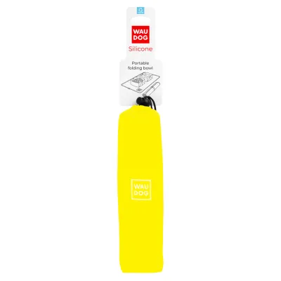 Миска складная WAUDOG Silicone, 385х230х50 мм, желтый