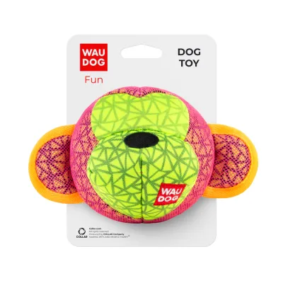 Игрушка для собак WAUDOG Fun, "Обезьяна", Ш 16 см, Дл розовый