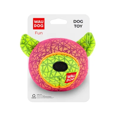 Игрушка для собак WAUDOG Fun, "Медведь", Ш 12 см, Д, розовый