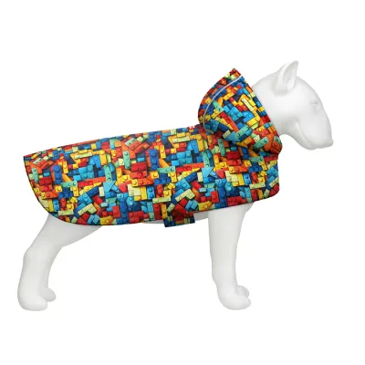 Дождевик-накидка с капюшоном для собак WAUDOG Clothes Блоки