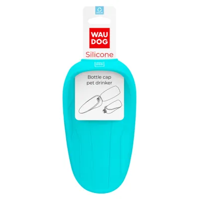 Поилка-насадка на бутылку WAUDOG Silicone, 165х90 мм, голубая