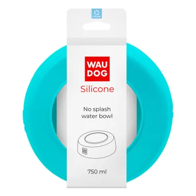 Миска-непроливайка WAUDOG Silicone, голубая