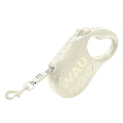 Поводок-рулетка для собак WAUDOG R-leash Monochrome White, до 50 кг, 5 м, светоотражающая лента, белый