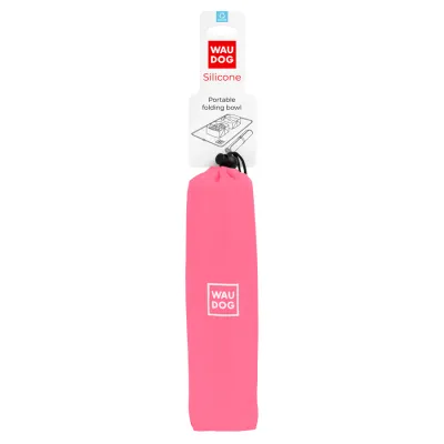 Миска складная WAUDOG Silicone,385х230х50 мм розовый