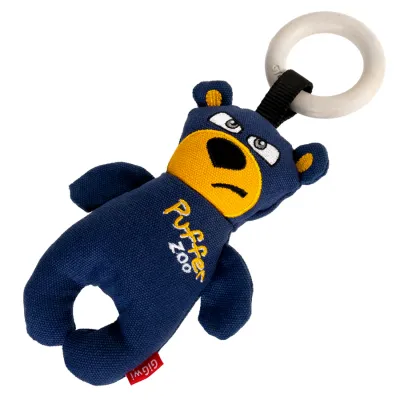Игрушка для собак Медведь с пищалкой GiGwi Puffer zoo, текстиль, дерево, 26 см
