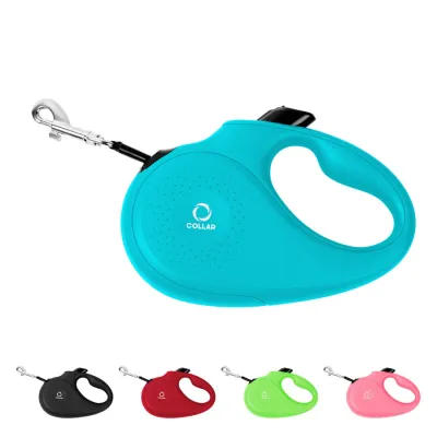 Поводок-рулетка CoLLaR для собак, размер M, 25 кг, 5, светоотражающая лента, голубой
