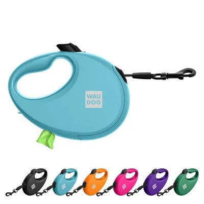 Поводок-рулетка для собак WAUDOG R-leash с контейнером для пакетов